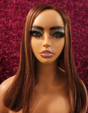 Brown Highlight Honey Blonde HD Lace  Closure Wig