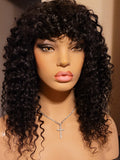 Human Hair Wigs with Bangs 100% Virgin Hair No Lace Wig