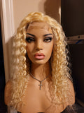 “MONIQUE” BLONDE DEEP WAVE 4X4 CLOSURE WIG 100% VIRGIN HUMAN HAIR