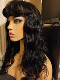 Human Hair Wigs with Bangs 100% Virgin Hair No Lace Wig