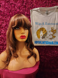 Human Hair Wigs with Bangs 100% Virgin Hair No Lace Wig