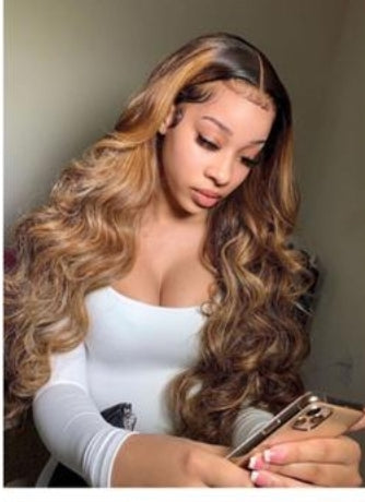 BLONDE OMBRE LACE FRONTAL WIGS100% VIRGIN HUMAN HAIR WIG