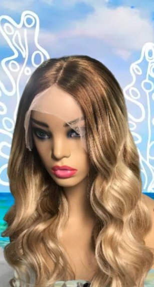 BLONDE OMBRE LACE FRONTAL WIGS100% VIRGIN HUMAN HAIR WIG